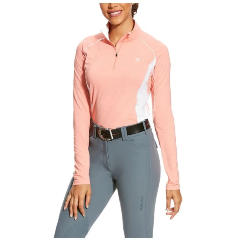 Ariat Womens Tri Factor 1/4 Zip - Peach Twig